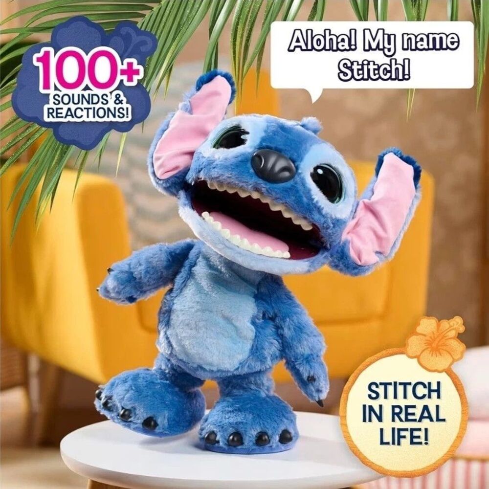 Just Play Disney Stitch Ultimate Interactive 17" Plush Toy, 100+ Sounds & Reacti